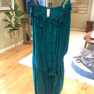 Xhilaration Romper -- Teal / Blue Green - XS - CUTE - like new (needs iron!)